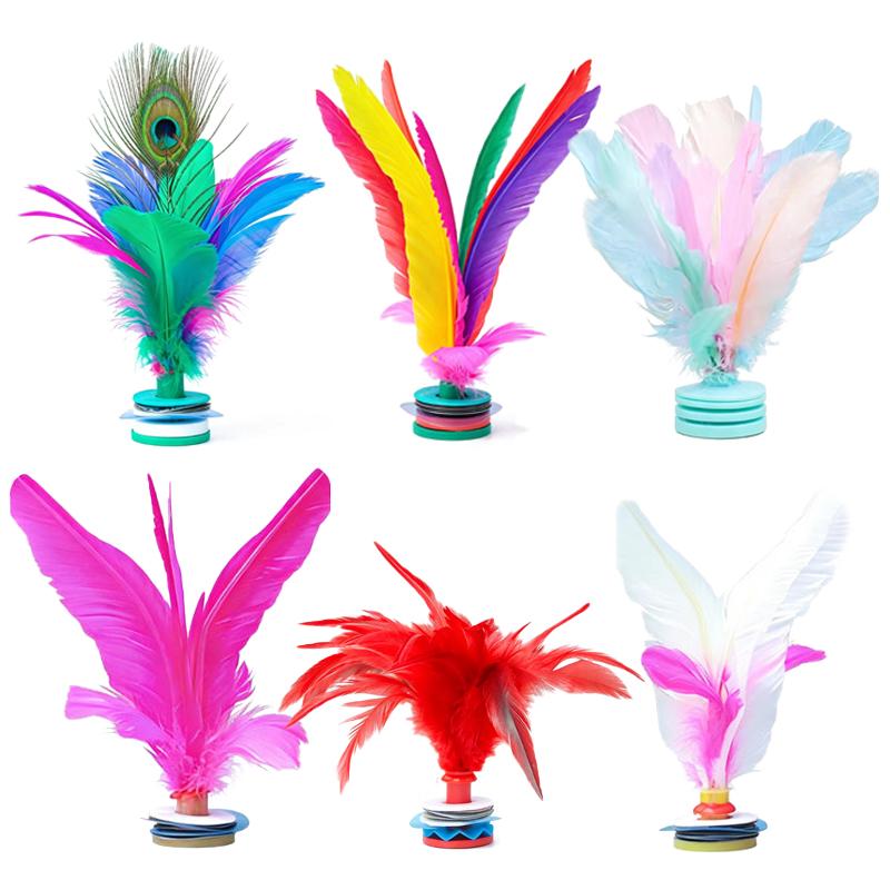 Feather Shuttlecock - 1Pc Colorful Feather Shuttlecock, Chinese Kick