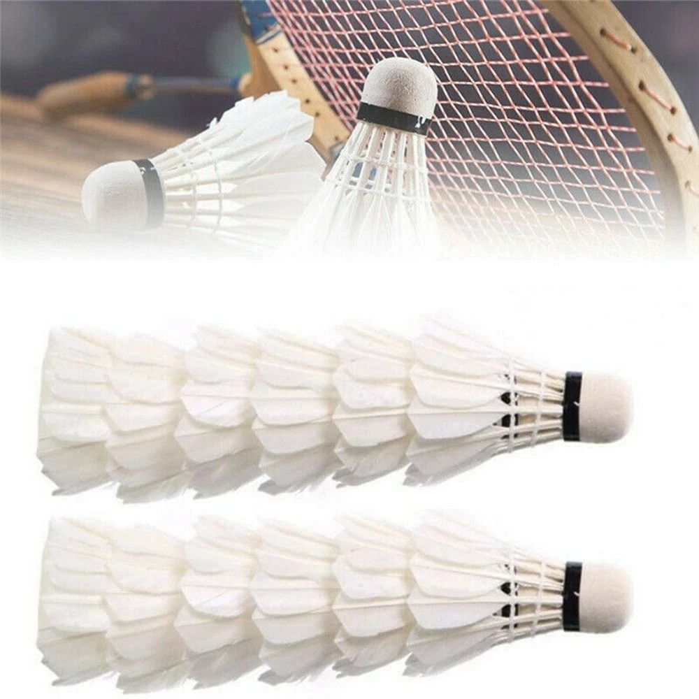 Feather Shuttlecock - 3/6/12Pcs New White Badminton Shuttlecock Durable