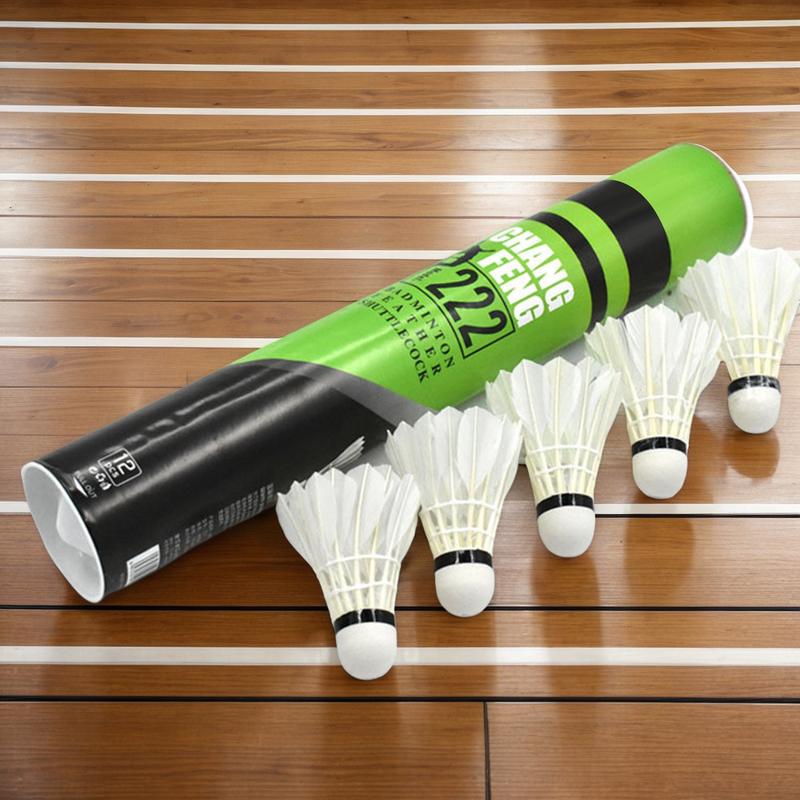 Feather Shuttlecock - 12PC Durable Badminton Shuttlecock Duck Feather