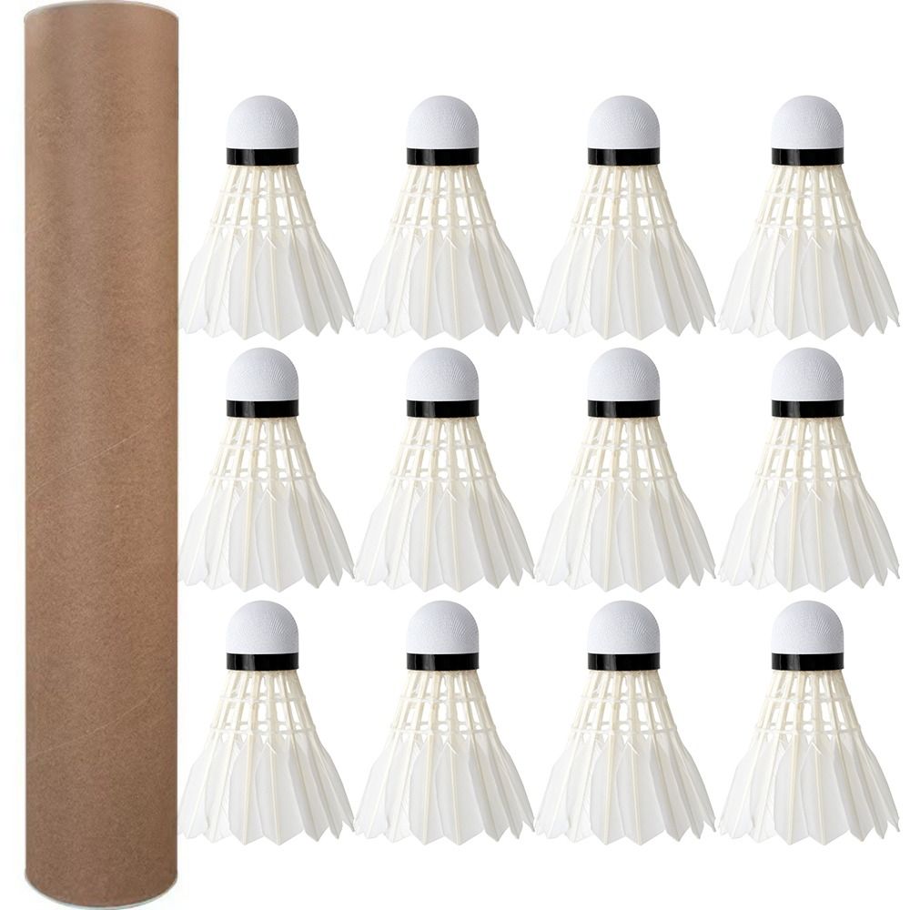 Feather Shuttlecock - 3/6/12Pcs New White Badminton Shuttlecock Durable