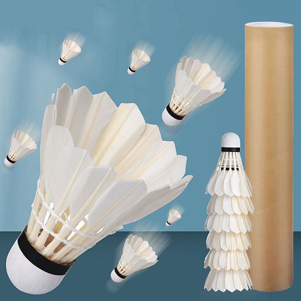 Feather Shuttlecock - 3/6/12Pcs New White Badminton Shuttlecock Durable