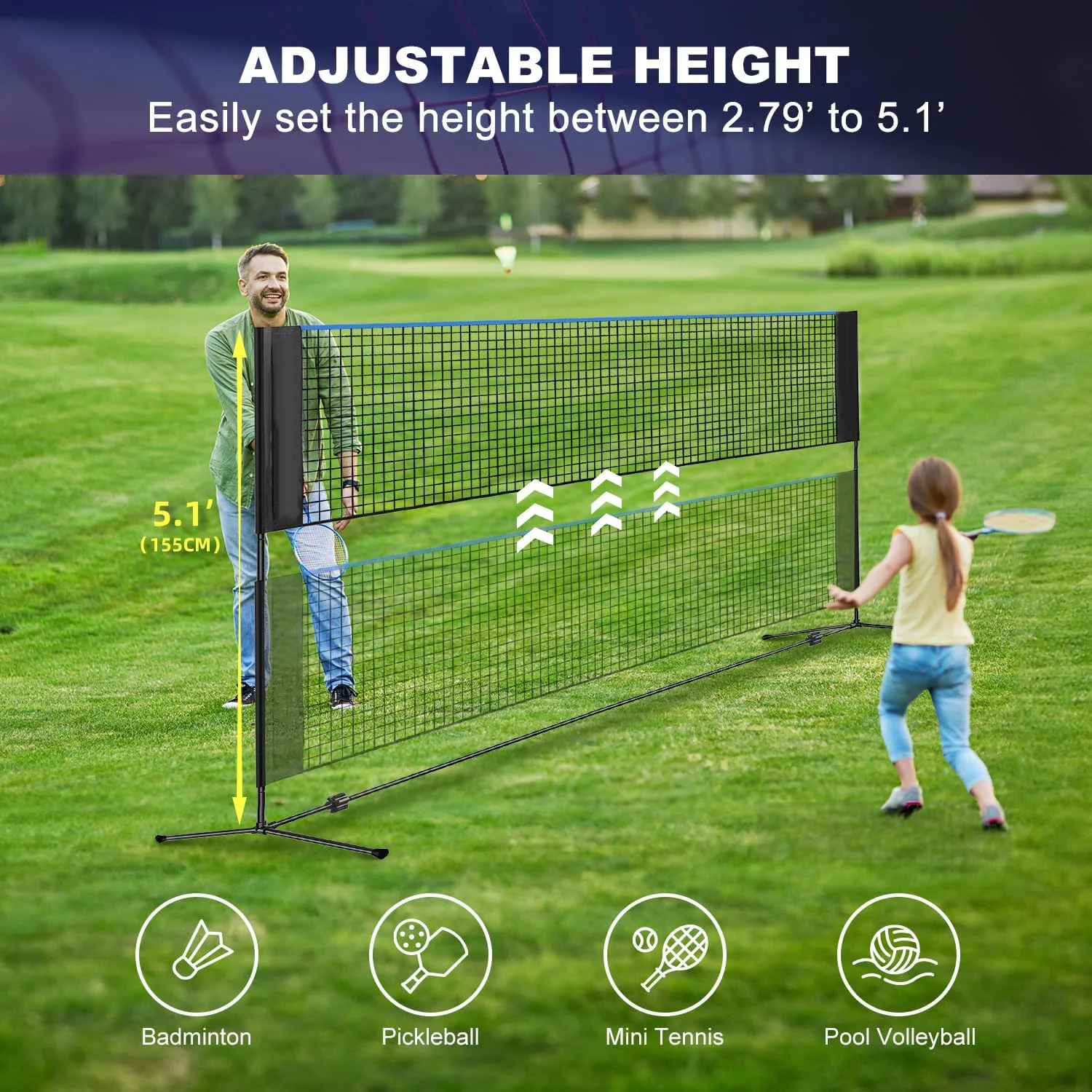 Height Steel 10FT Multi Sport  - đánh giá và giá Badminton Net