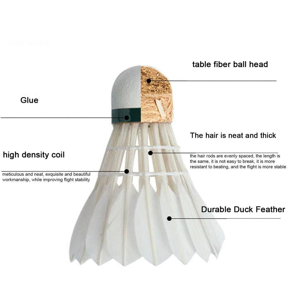 3/6/12Pcs New White Badminton  - đánh giá và giá Feather Shuttlecock