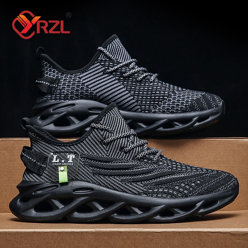 YRZL Men Sports Running Black  - đánh giá và giá Badminton Shoes